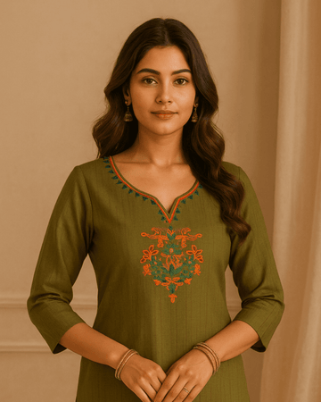 Kurta Fabric - Olive