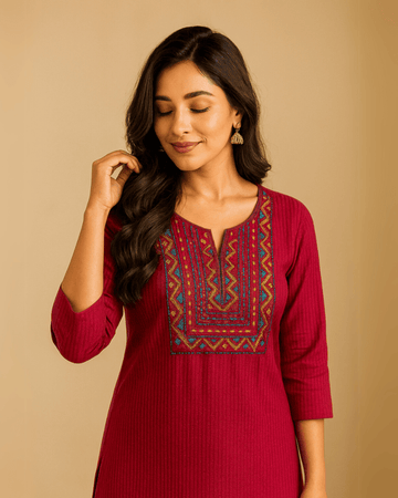 Kurta Fabric - Red