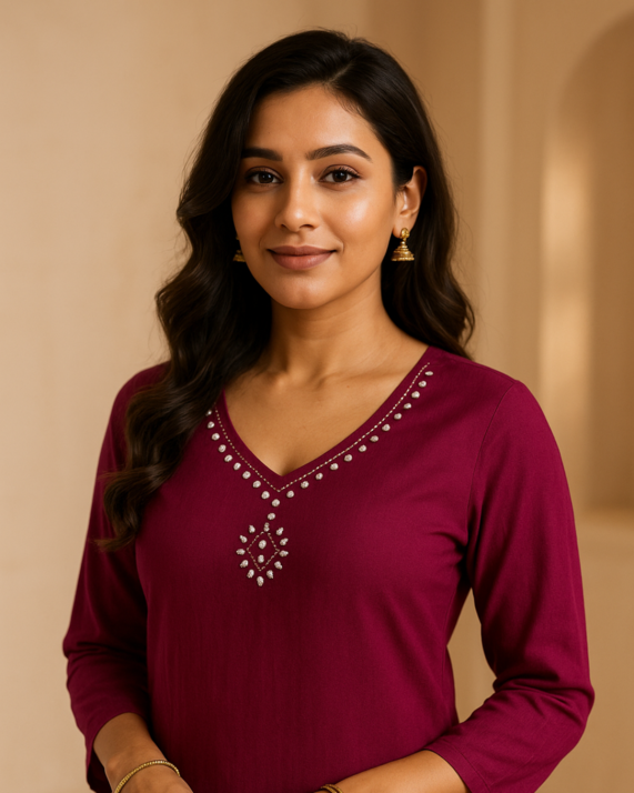 Kurta Fabric - Wine